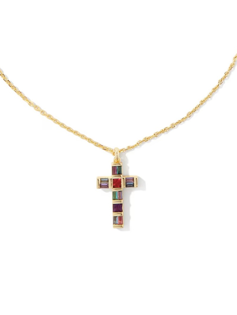 Kendra Scott Gracie Gold Cross Pendant Necklace in Multi Mix